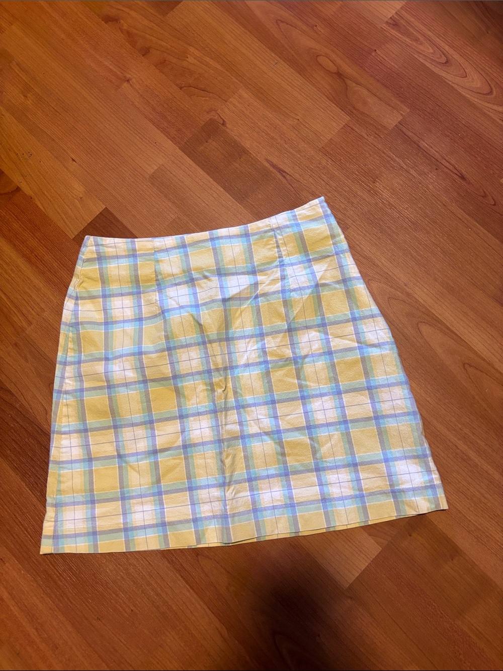 The Limited Yellow Plaid Mini Skirt